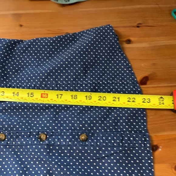 H&M blue w white polka dot button down shirt w two ways of wearing sleeves - Picture 9 of 12